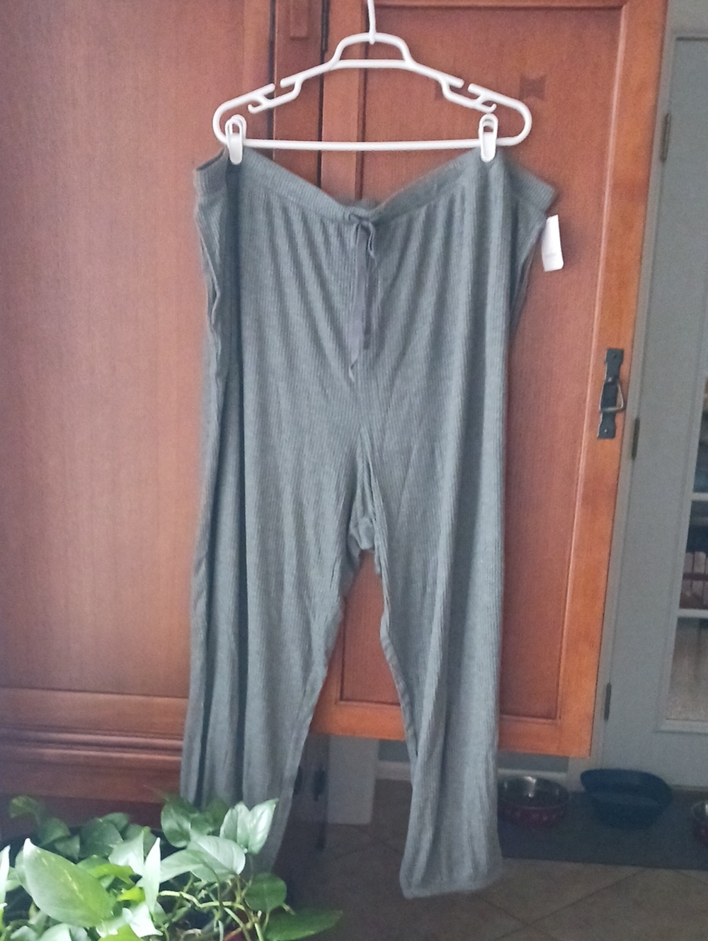 NEW!! Auden Gray Ribbed Wide-Leg Loungewear